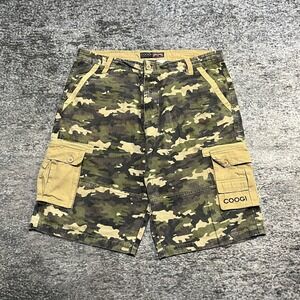 Vintage Y2K Coogi Cargo Shorts Mens 40 Camo Hip-Hop Skater Long Baggy Wide Leg